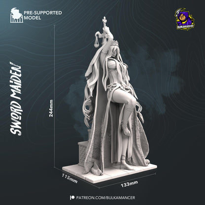 Blind Priestess | Resin Garage Kit Sculpture Anime Video Game Fan Art Statue | Bulkamancer Sculpts