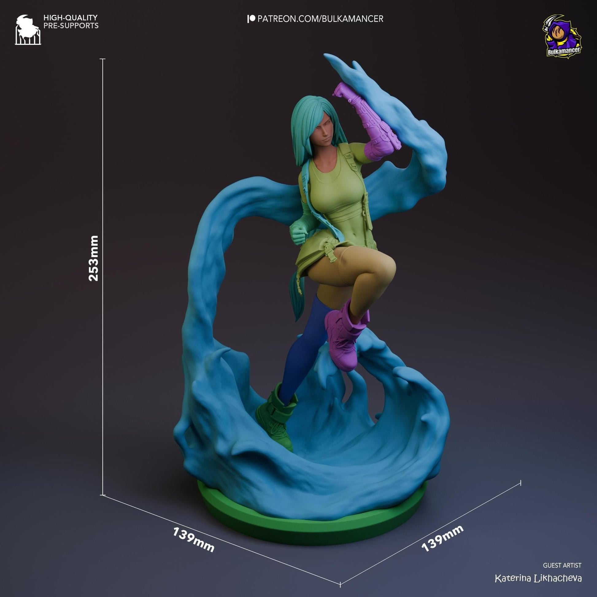Brawler Barmaid | Resin Garage Kit Sculpture Anime Video Game Fan Art Statue | Bulkamancer Sculpts