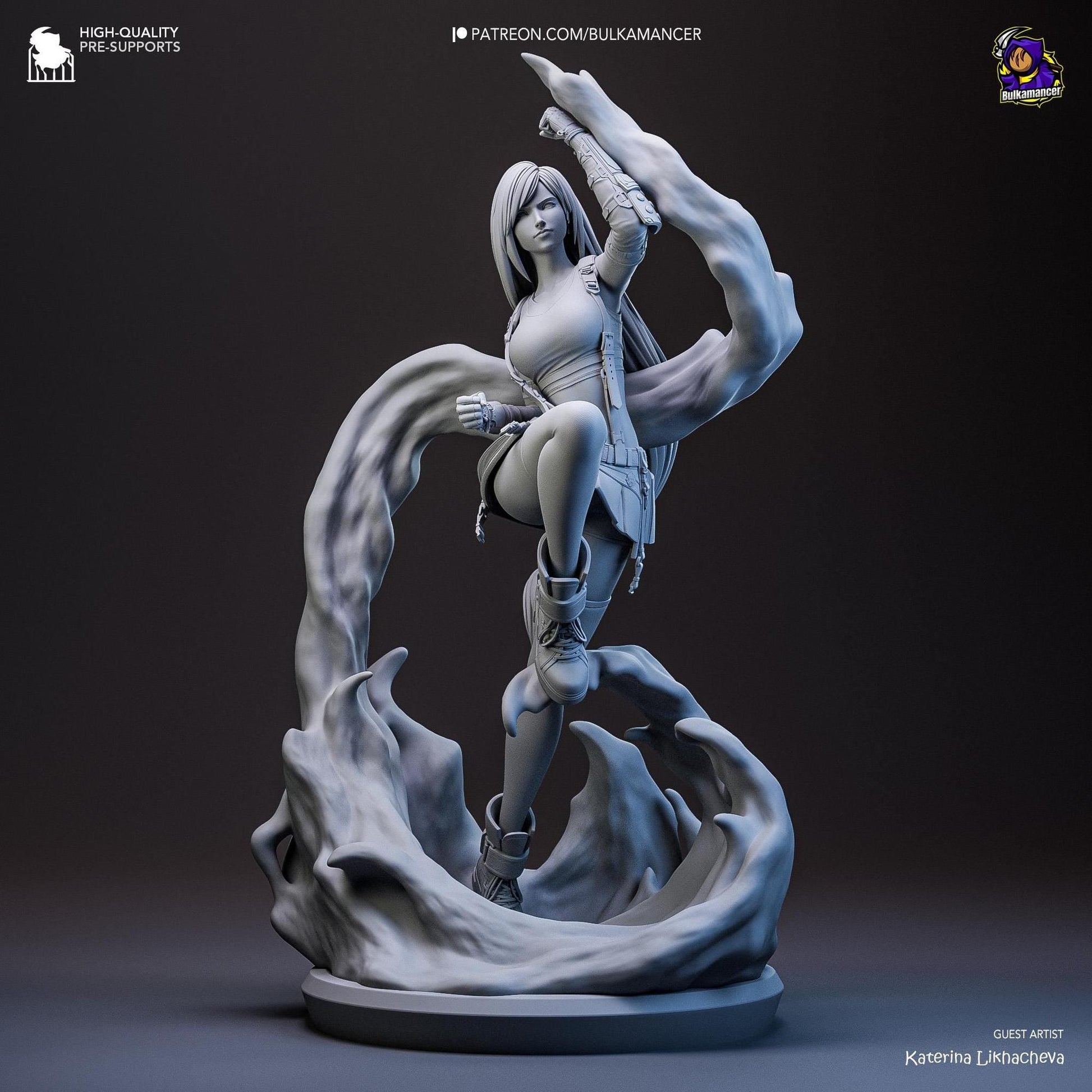 Brawler Barmaid | Resin Garage Kit Sculpture Anime Video Game Fan Art Statue | Bulkamancer Sculpts