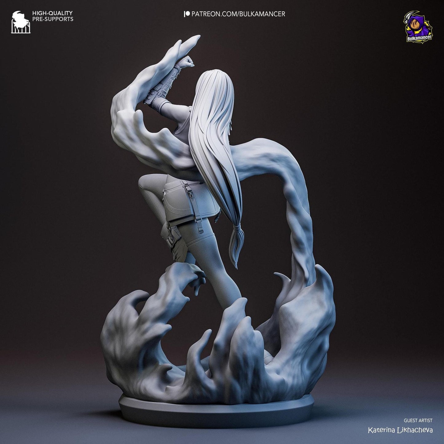 Brawler Barmaid | Resin Garage Kit Sculpture Anime Video Game Fan Art Statue | Bulkamancer Sculpts