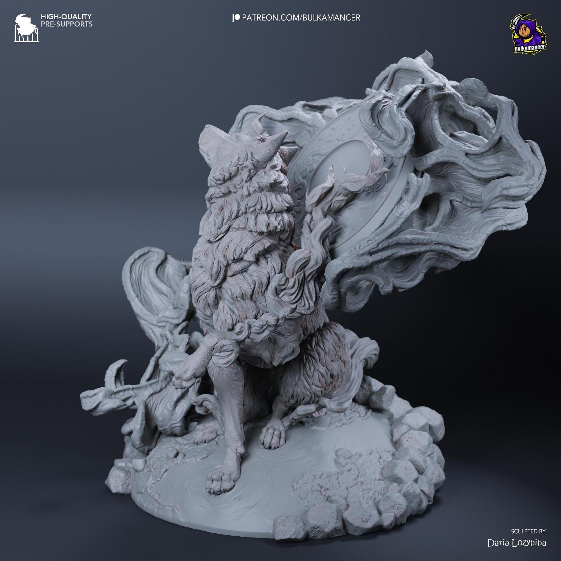 Celestial Wolf | Resin Garage Kit Sculpture Anime Video Game Fan Art Statue | Bulkamancer Sculpts