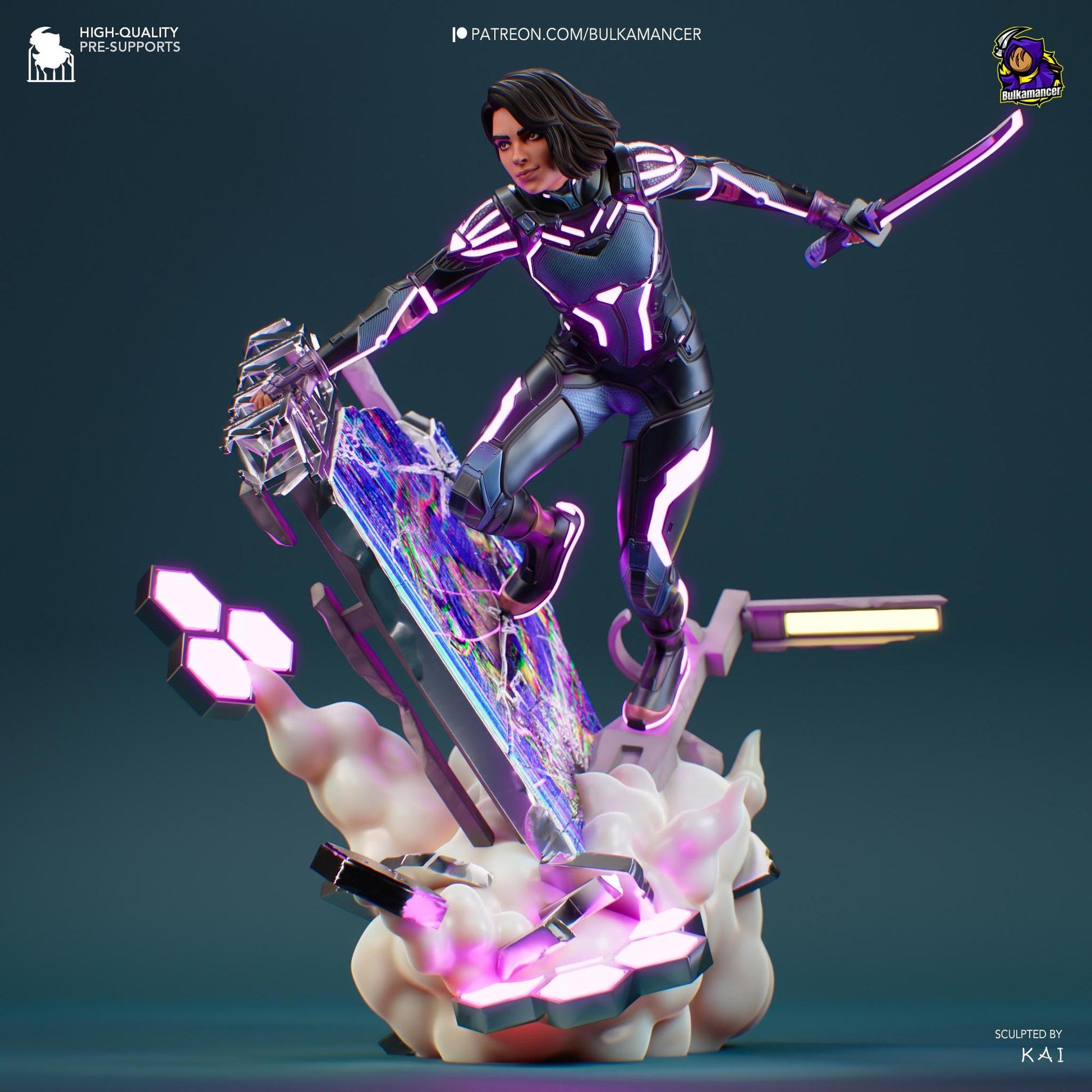 Cyber Ninja | Resin Garage Kit Sculpture Anime Video Game Fan Art Statue | Bulkamancer Sculpts