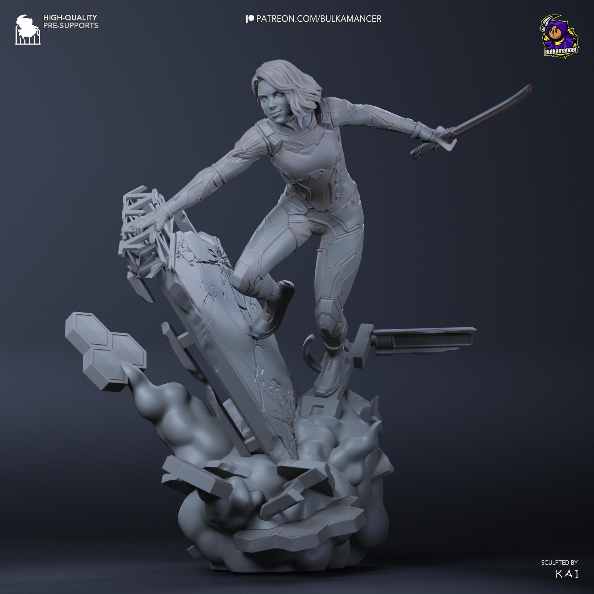 Cyber Ninja | Resin Garage Kit Sculpture Anime Video Game Fan Art Statue | Bulkamancer Sculpts