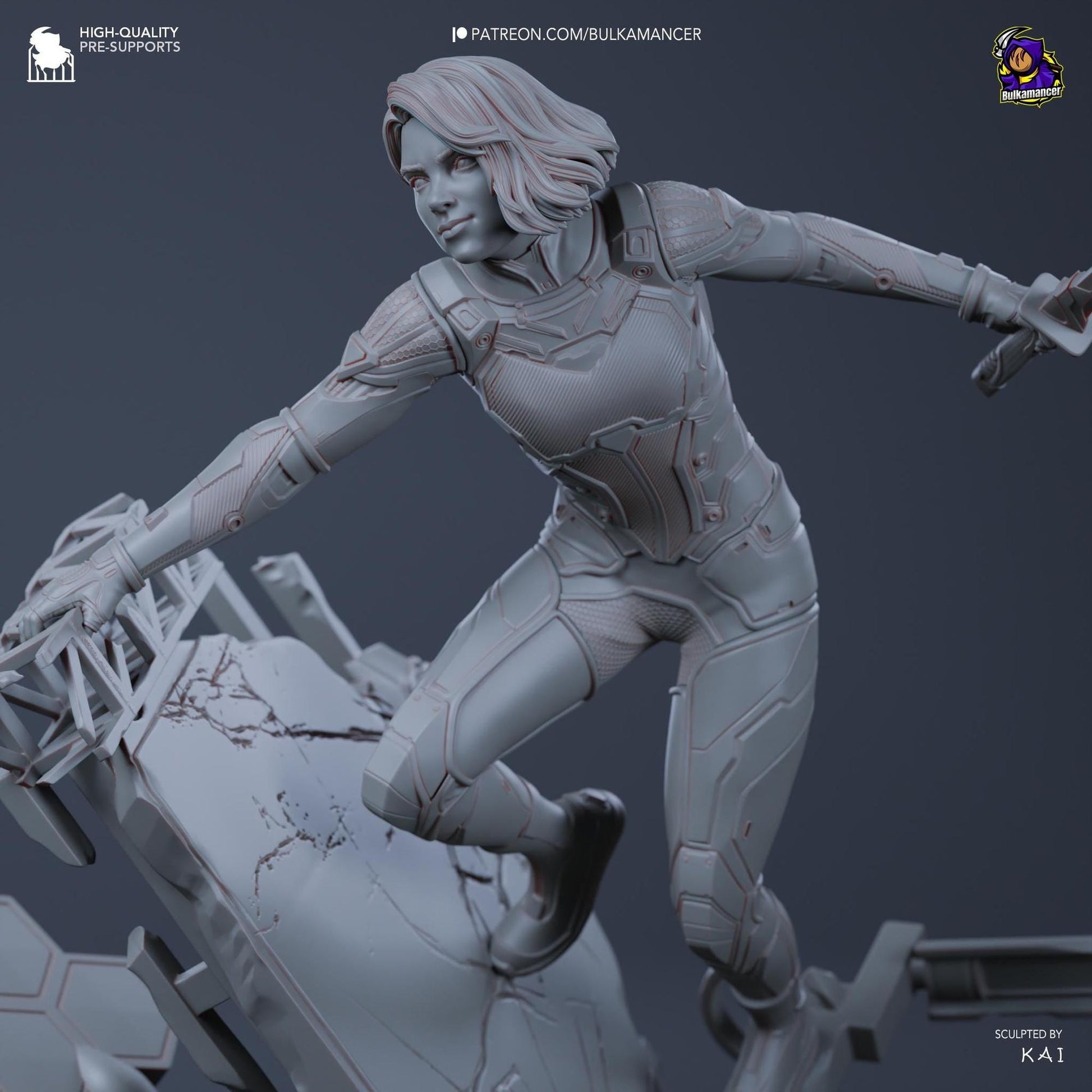 Cyber Ninja | Resin Garage Kit Sculpture Anime Video Game Fan Art Statue | Bulkamancer Sculpts