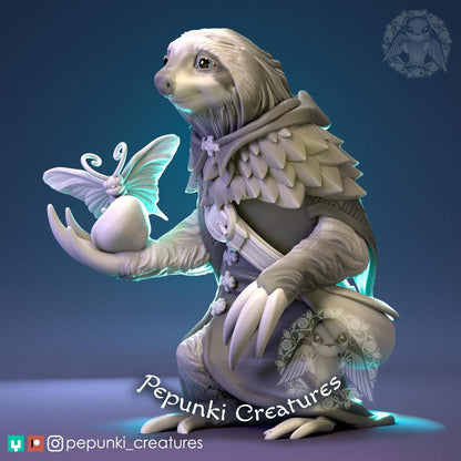 Sloth Family | Tabletop or Display Scale | D&D Humblewood TTRPG Miniature | Pepunki Creatures