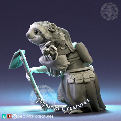 Sloth Family | Tabletop or Display Scale | D&D Humblewood TTRPG Miniature | Pepunki Creatures