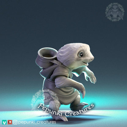 Sloth Family | Tabletop or Display Scale | D&D Humblewood TTRPG Miniature | Pepunki Creatures