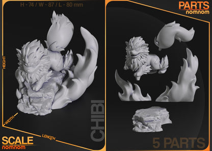 Chibi Fire Doggo | Resin Garage Kit Anime Game Fan Art | Nomnom Figures