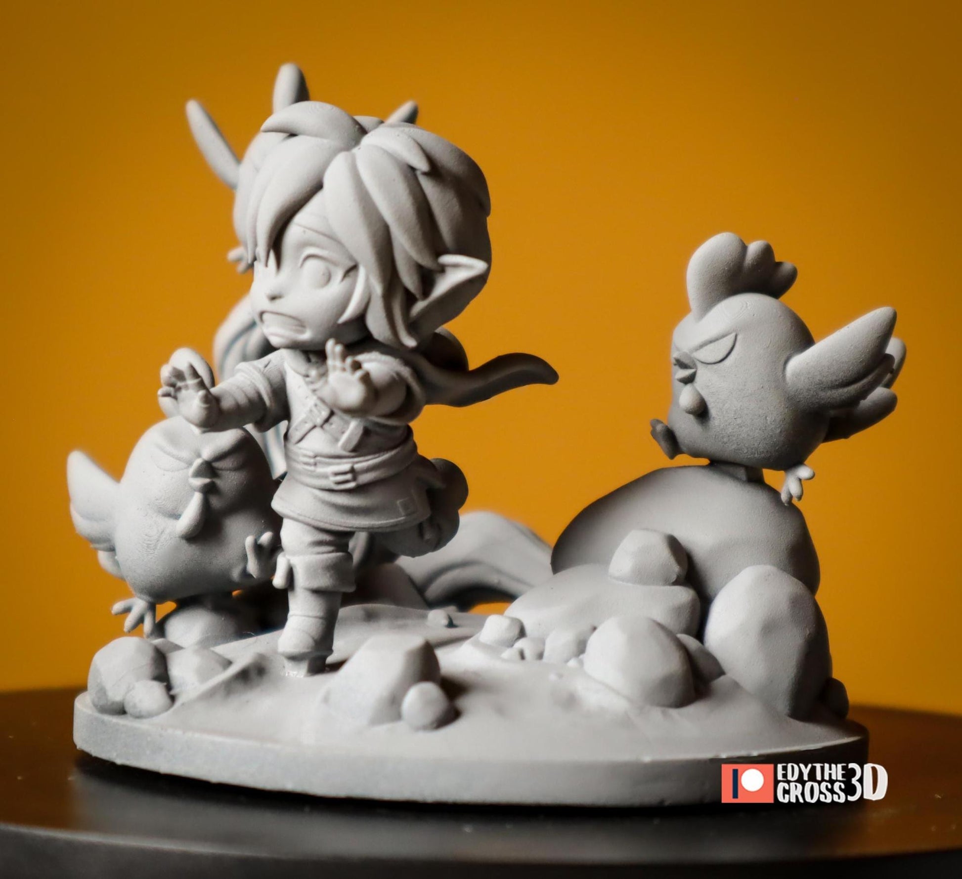Chibi Chicken Hero | Resin Garage Kit Figure Game Fan Art | Nomnom Figures