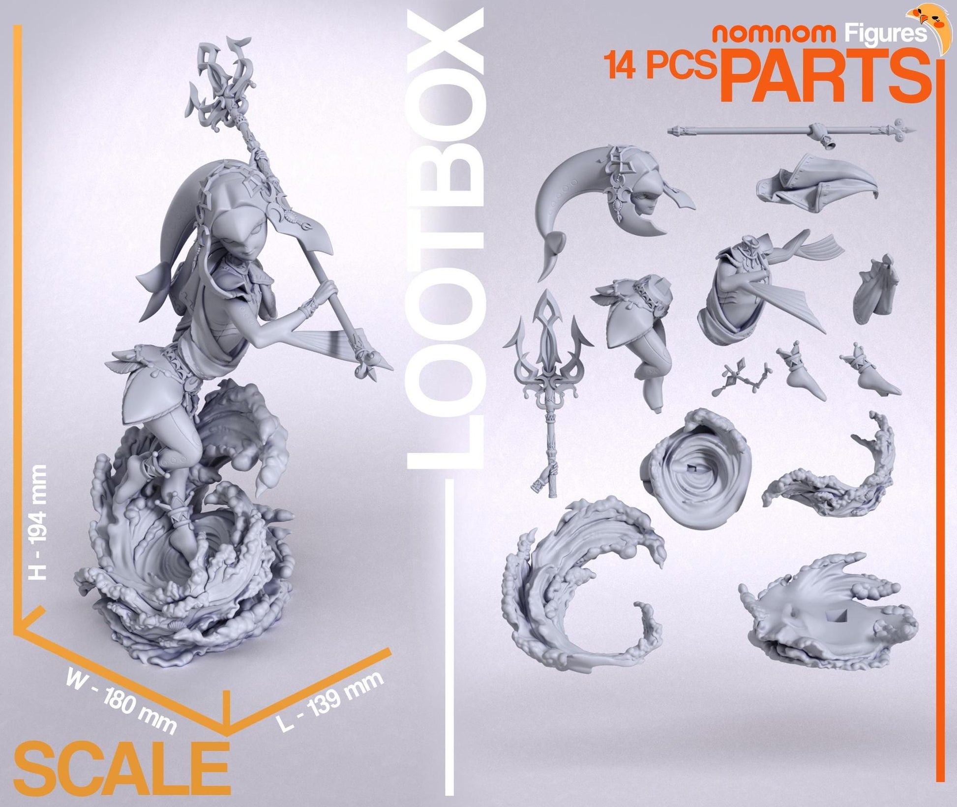 Hero of Water | Resin Garage Kit Figure Game Fan Art | Nomnom Figures