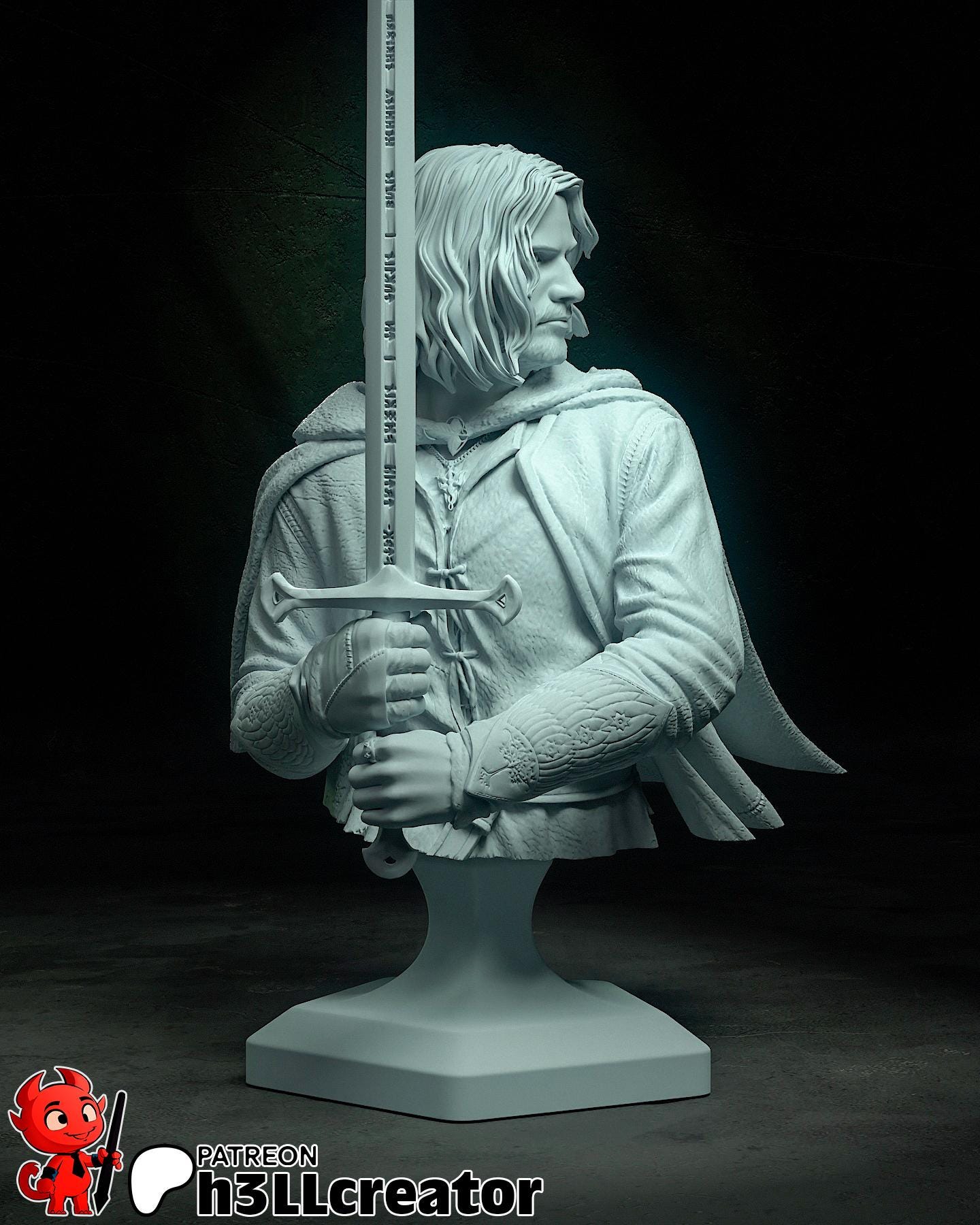 1:12 Ranger Called Strider | Resin Garage Kit Figure Movie Book Fan Art | h3LL creator