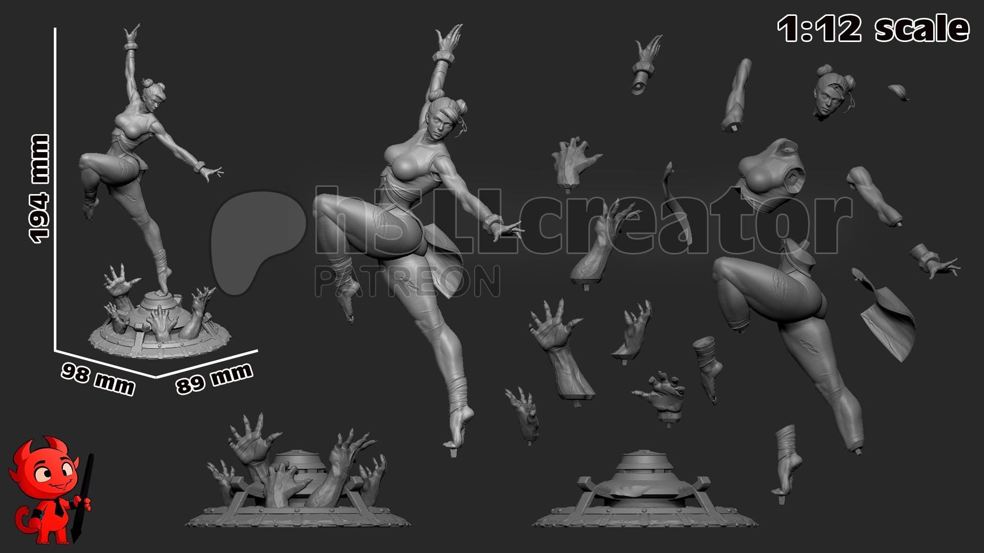 1:12 Martial Artist | Resin Garage Kit Figure Game Fan Art | h3LL creator