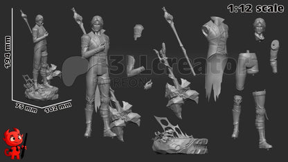 1:12 Broken Traveller, Jayce | Resin Garage Kit Figure Game Show Fan Art | h3LL creator