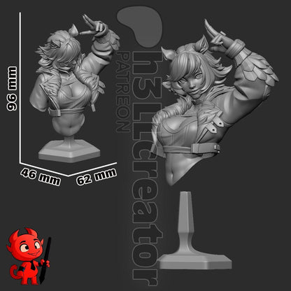 1:12 Squirrely Girlie | Resin Garage Kit Figure Game Comic Fan Art | h3LL creator