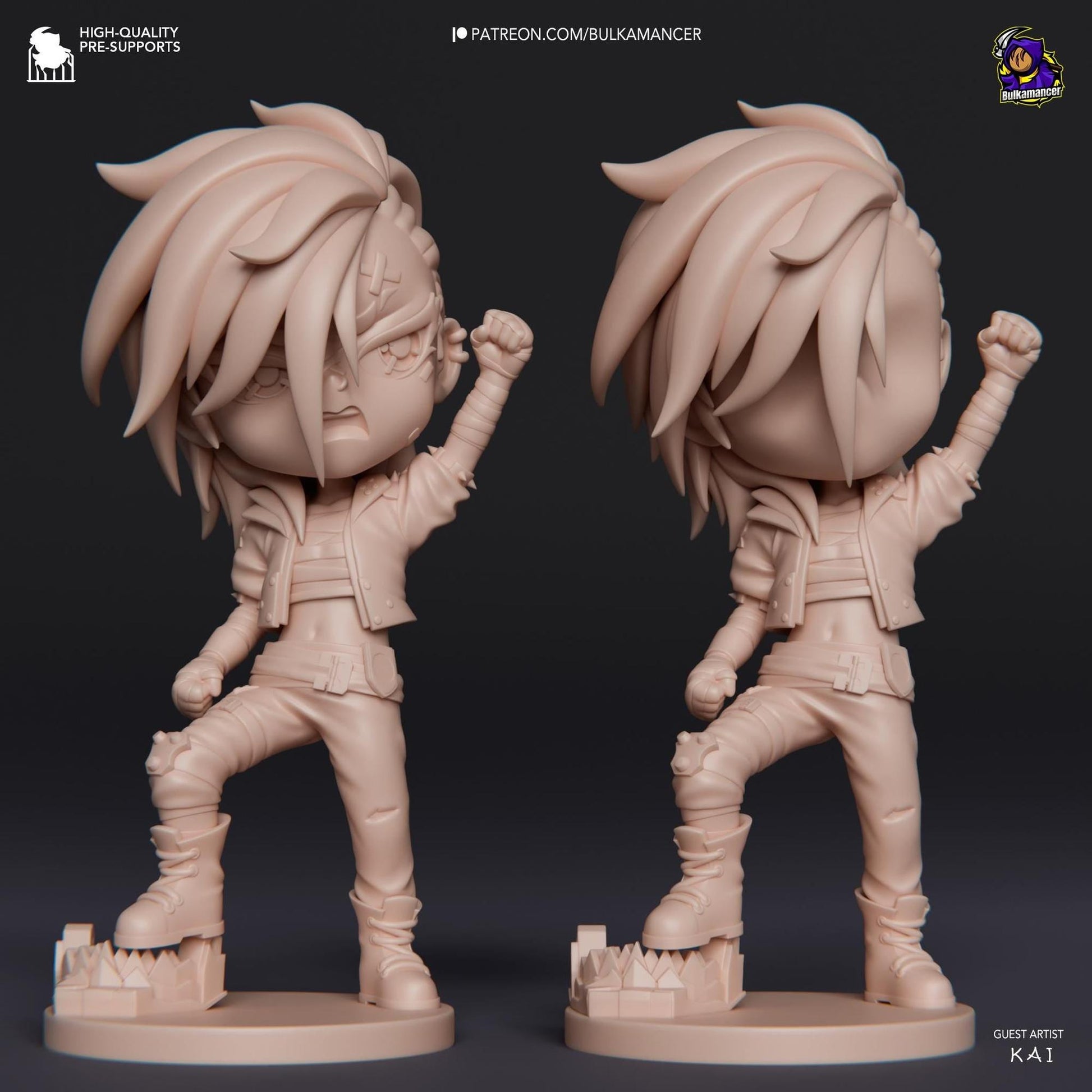 Chibi Victorious Brawler | Resin Garage Kit Sculpture Anime Video Game Fan Art Statue | Bulkamancer Sculpts