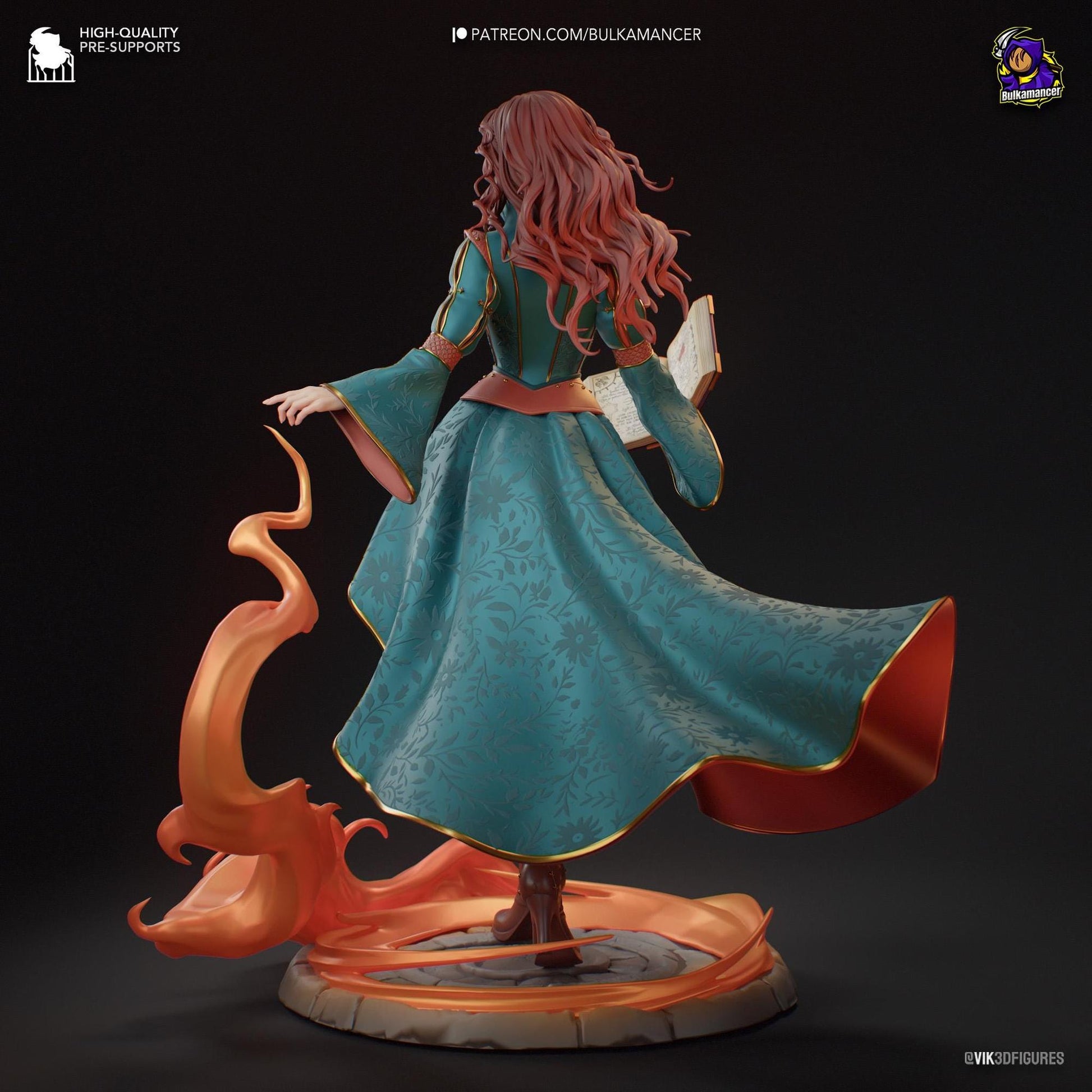 Red-Haired Enchantress | Resin Garage Kit Sculpture Anime Video Game Fan Art Statue | Bulkamancer Sculpts