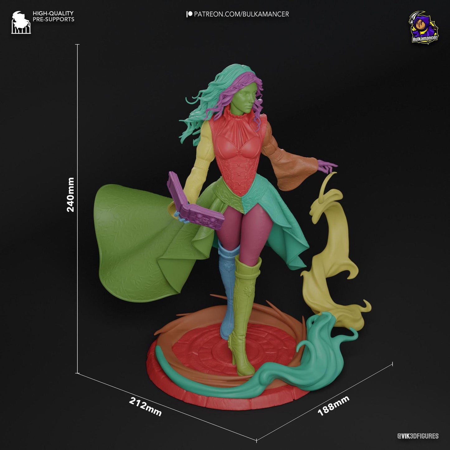 Red-Haired Enchantress | Resin Garage Kit Sculpture Anime Video Game Fan Art Statue | Bulkamancer Sculpts