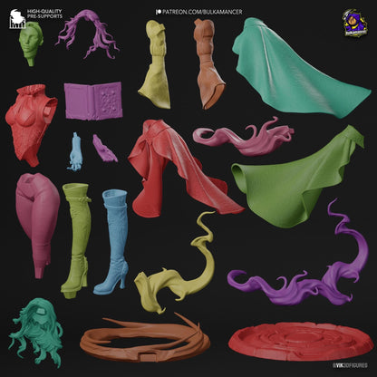 Red-Haired Enchantress | Resin Garage Kit Sculpture Anime Video Game Fan Art Statue | Bulkamancer Sculpts