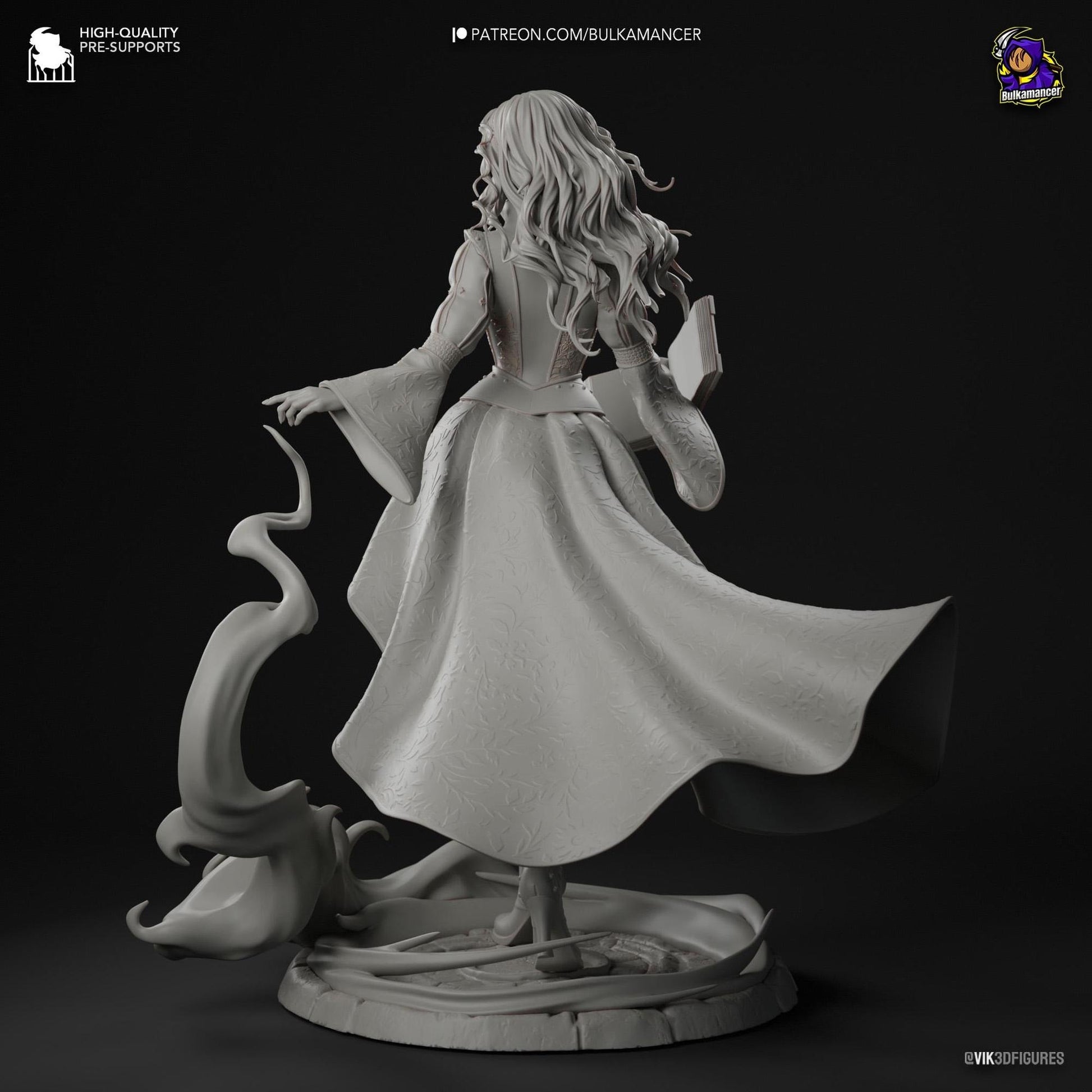 Red-Haired Enchantress | Resin Garage Kit Sculpture Anime Video Game Fan Art Statue | Bulkamancer Sculpts