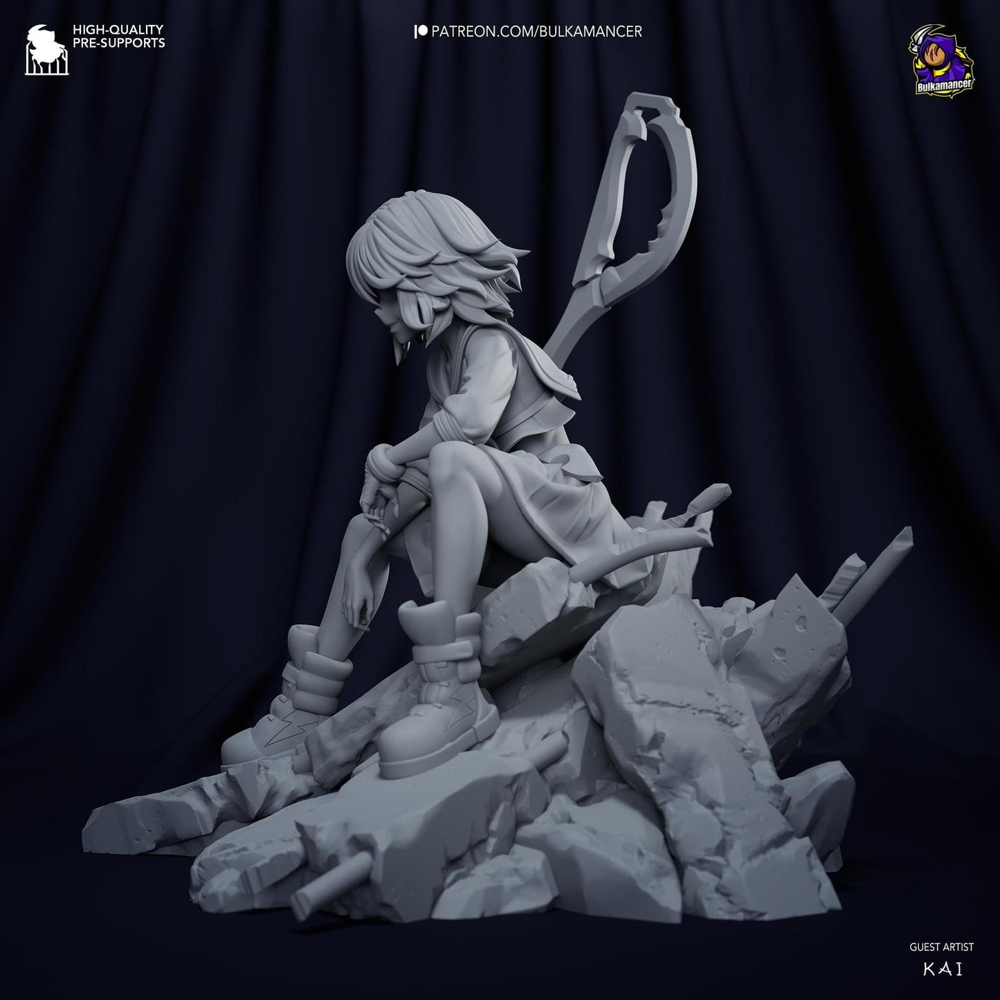 Scissor Wielder | Resin Garage Kit Sculpture Anime Video Game Fan Art Statue | Bulkamancer Sculpts