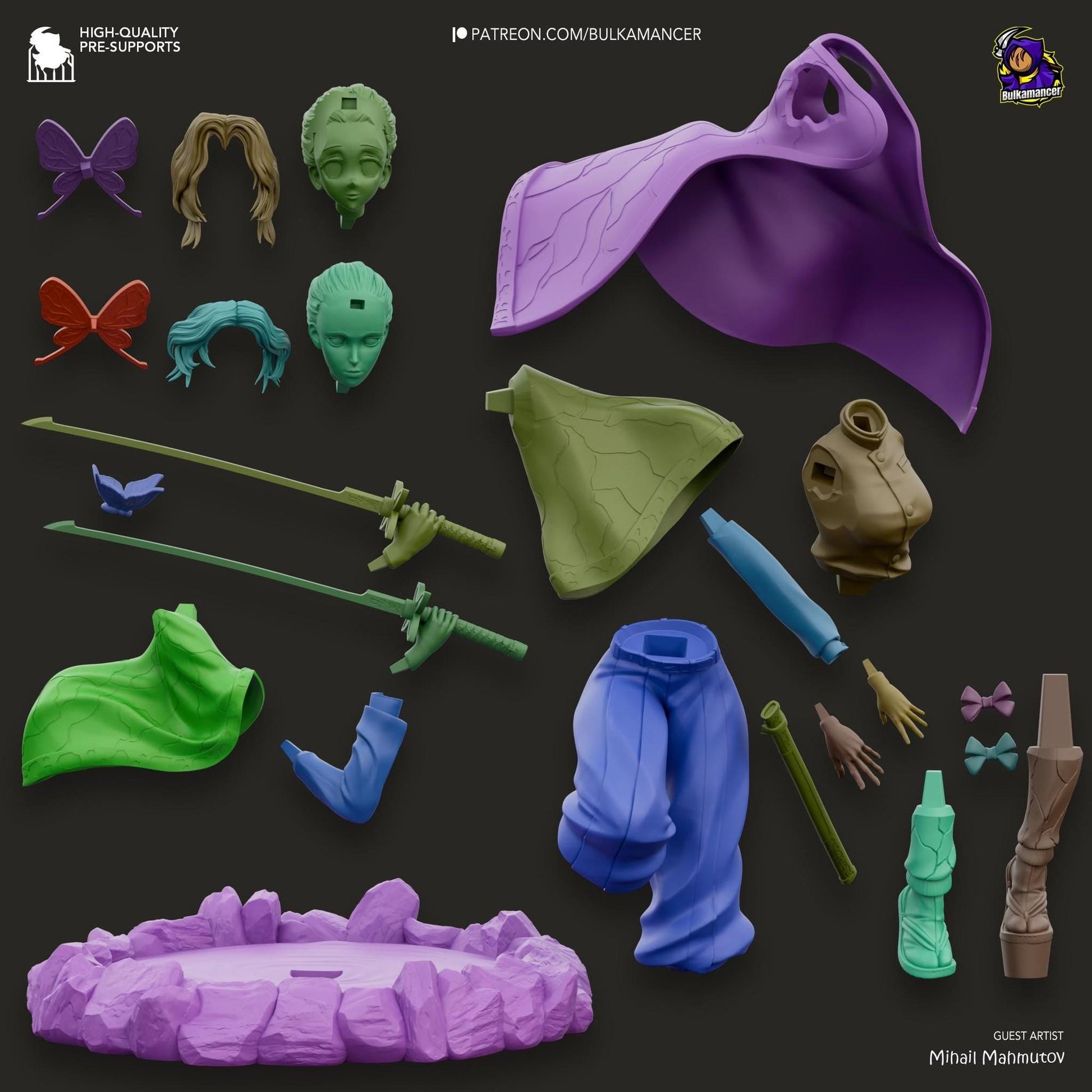 Venomous Butterfly | Resin Garage Kit Sculpture Anime Video Game Fan Art Statue | Bulkamancer Sculpts