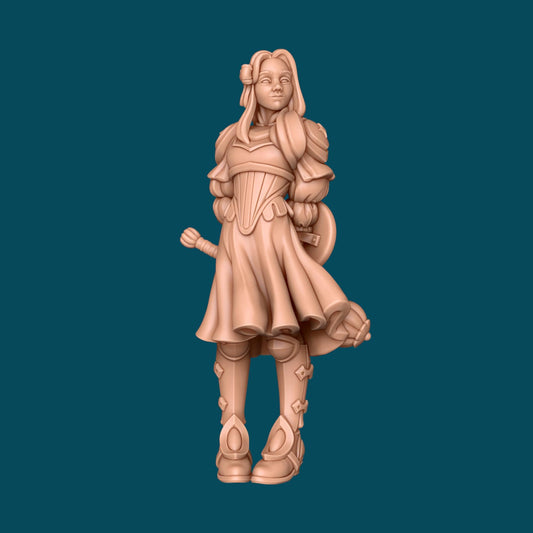 Abby, a peace cleric | TTRPG D&D Miniature | Awkward Penguin Minis