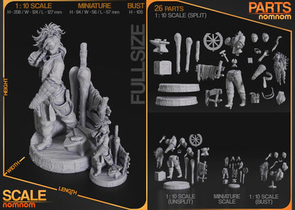 Hunter Blacksmith | Resin Garage Kit Figure Game Fan Art | Nomnom Figures