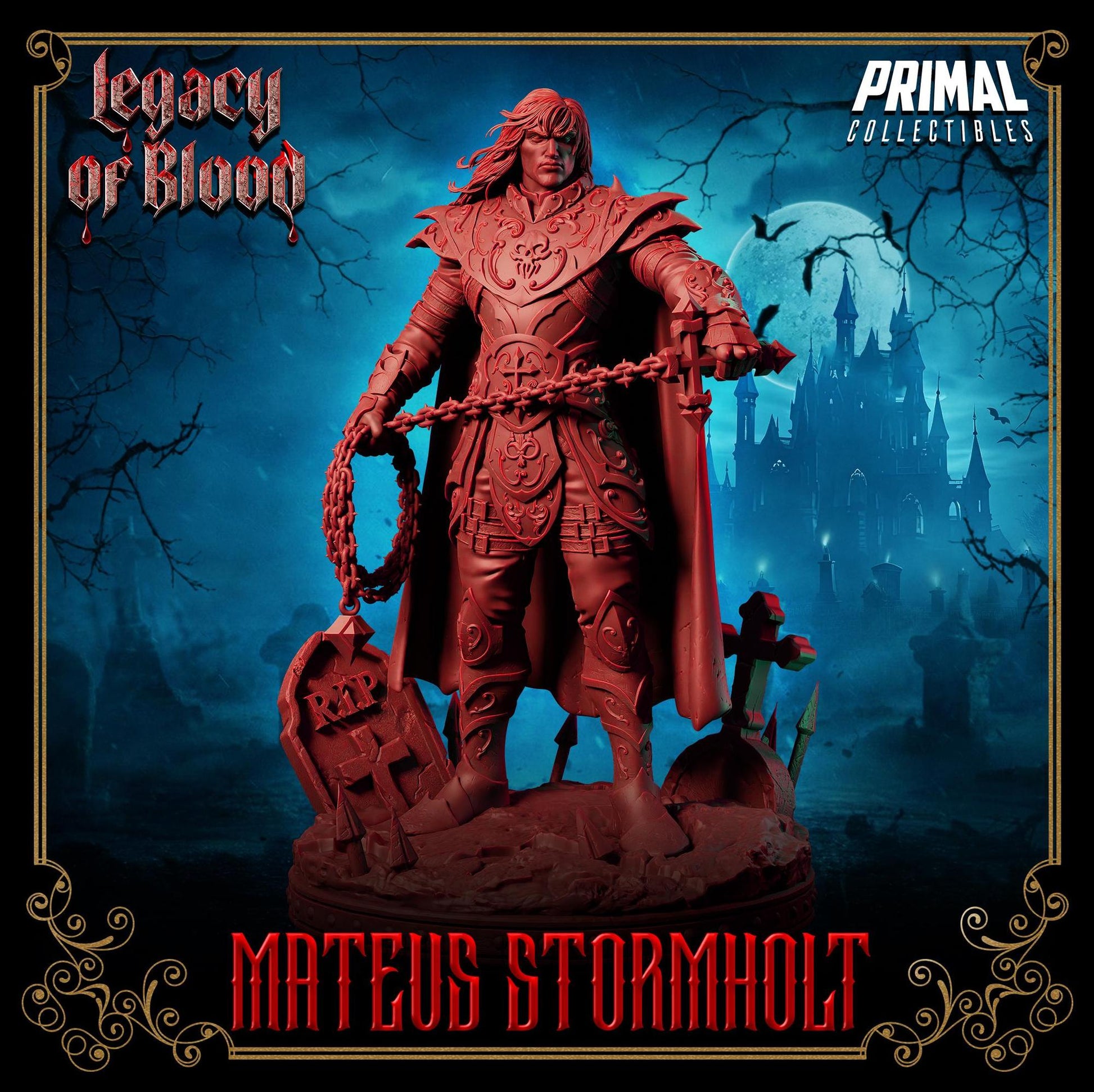 Knight Mateus Stormholt | Legacy of Blood | Tabletop Scale | TTRPG D&D Miniature | Primal Collectibles
