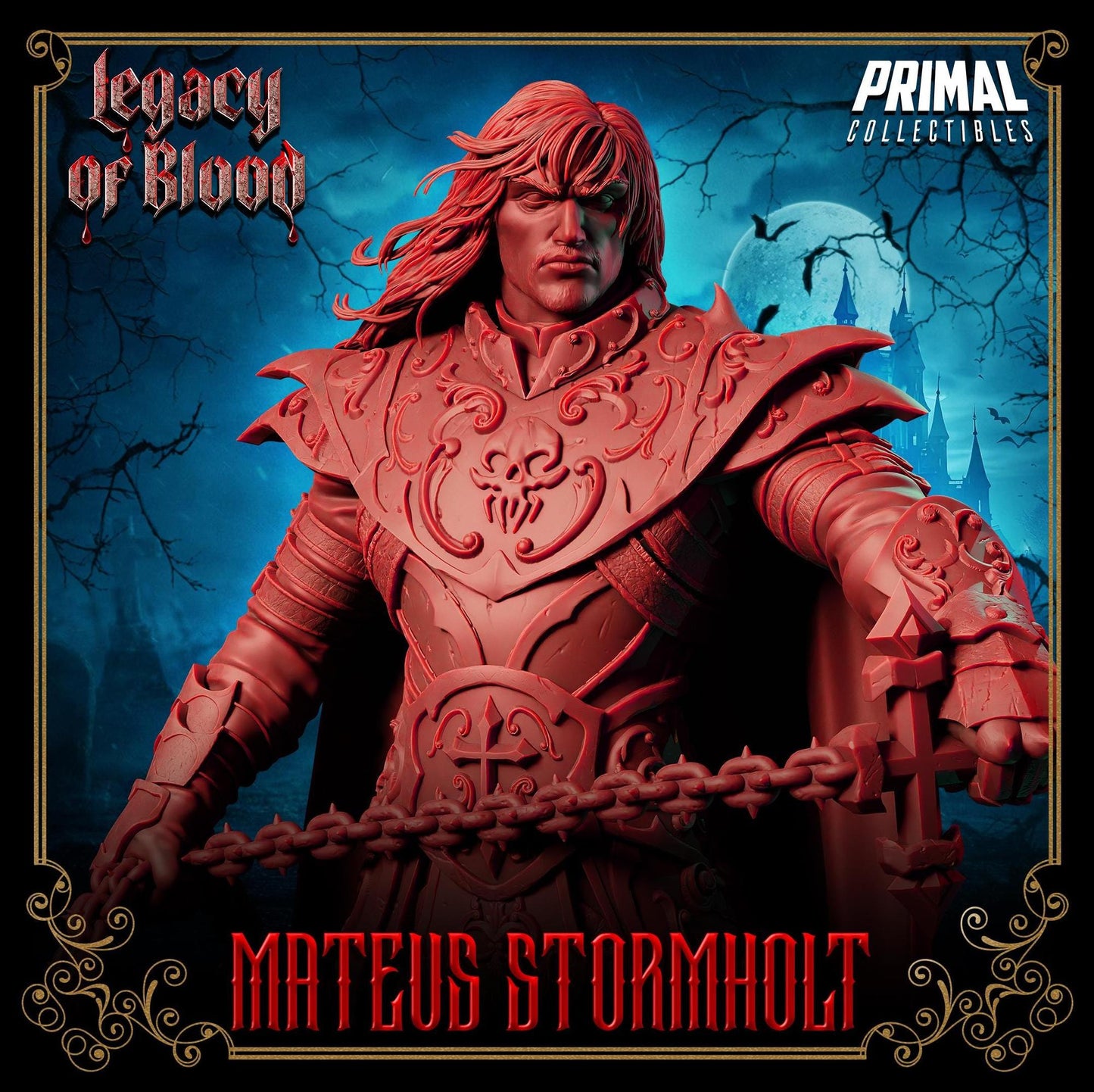 Knight Mateus Stormholt | Legacy of Blood | Tabletop Scale | TTRPG D&D Miniature | Primal Collectibles