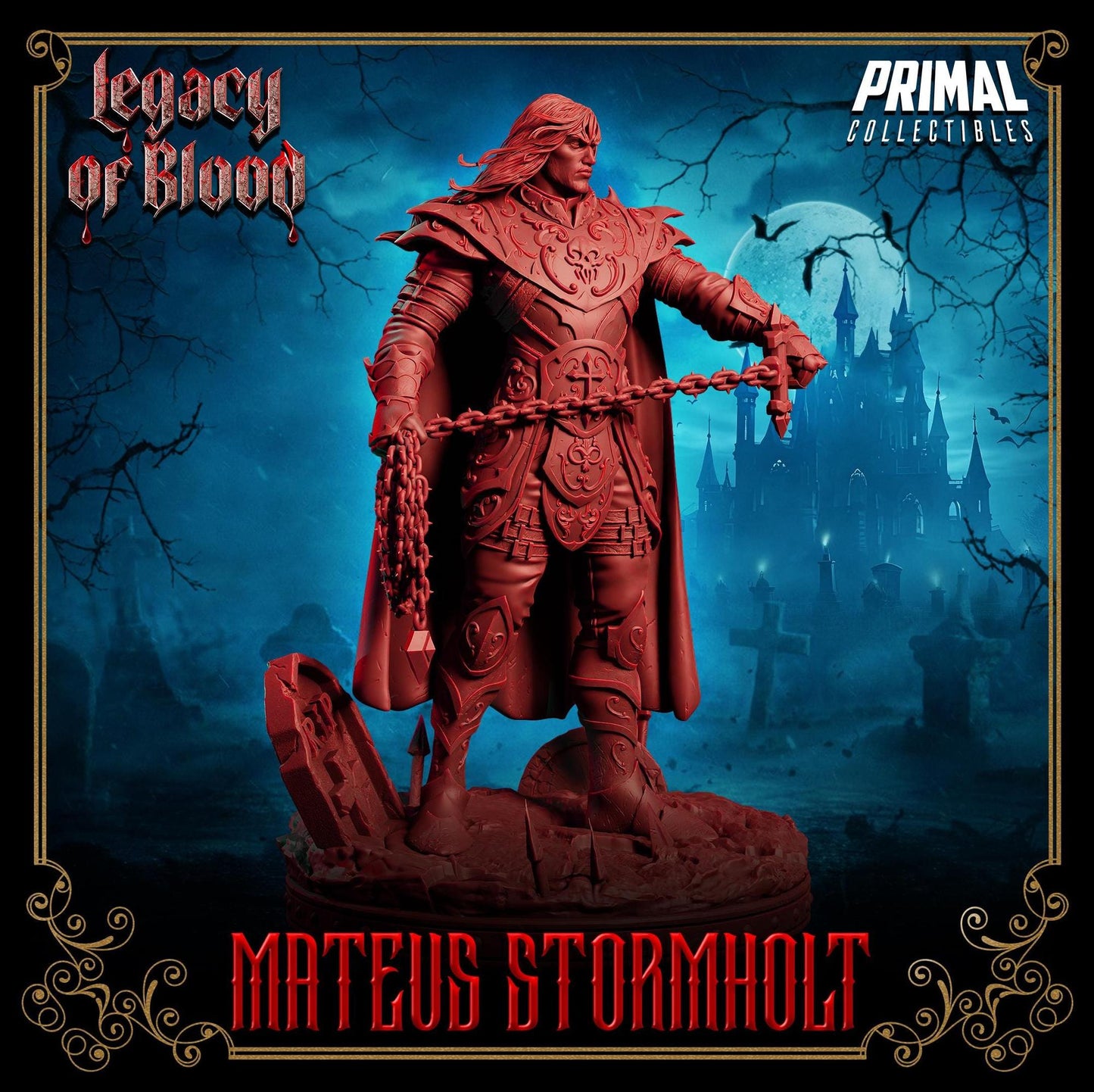 Knight Mateus Stormholt | Legacy of Blood | Tabletop Scale | TTRPG D&D Miniature | Primal Collectibles