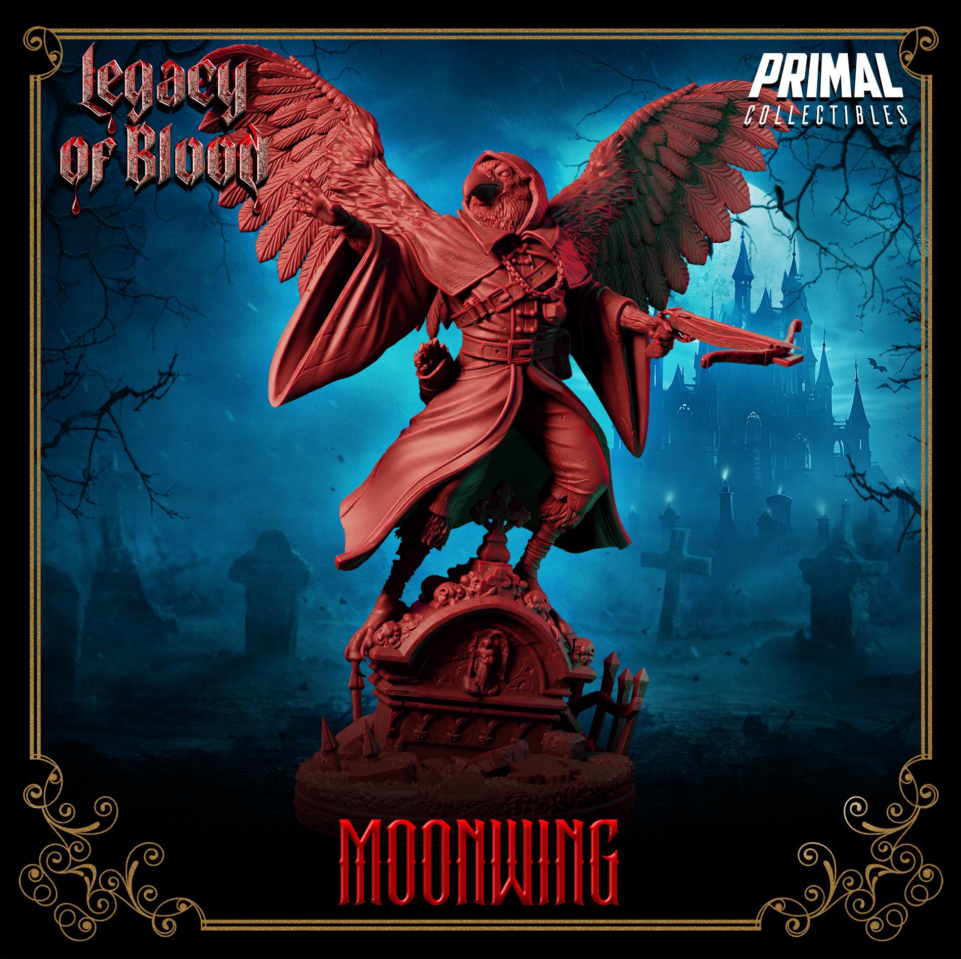 Shadowmancer Moonwing, Wereraven | Legacy of Blood | Tabletop Scale | TTRPG D&D Miniature | Primal Collectibles