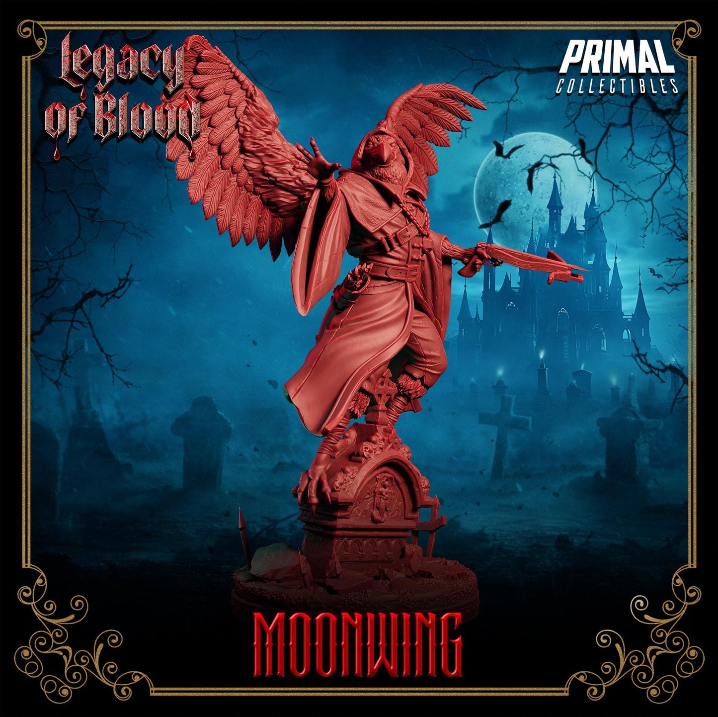 Shadowmancer Moonwing, Wereraven | Legacy of Blood | Tabletop Scale | TTRPG D&D Miniature | Primal Collectibles