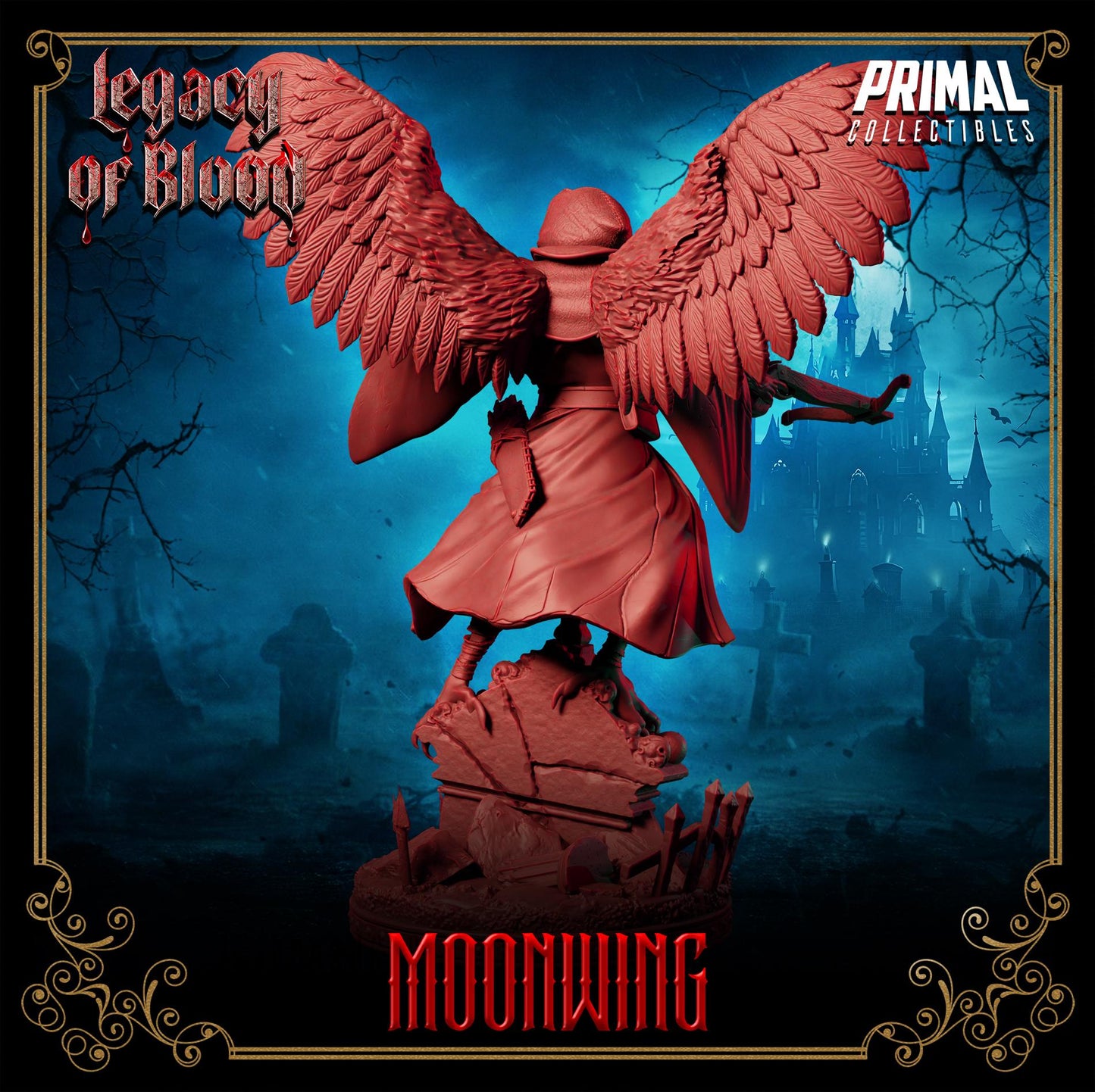 Shadowmancer Moonwing, Wereraven | Legacy of Blood | Tabletop Scale | TTRPG D&D Miniature | Primal Collectibles