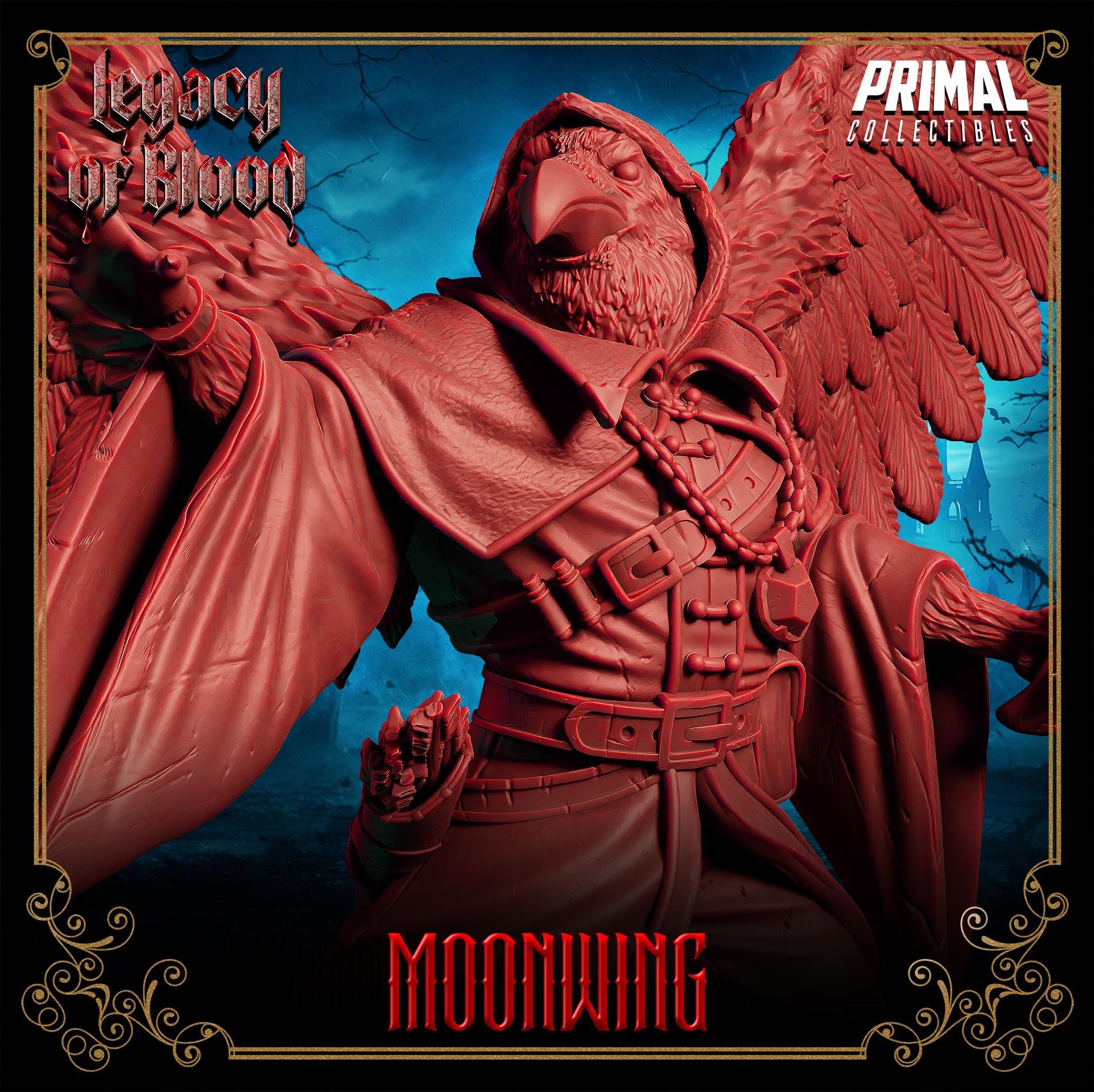 Shadowmancer Moonwing, Wereraven | Legacy of Blood | Tabletop Scale | TTRPG D&D Miniature | Primal Collectibles