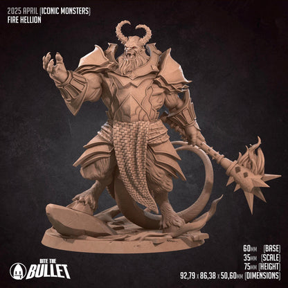 Fire Hellion | TABLETOP SCALE | D&D Pathfinder TTRPG Miniature | Bite the Bullet
