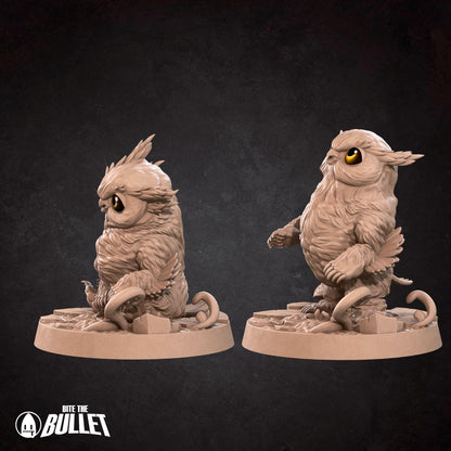 Owlbear Cubs Set | TABLETOP SCALE | D&D Pathfinder TTRPG Miniature | Bite the Bullet