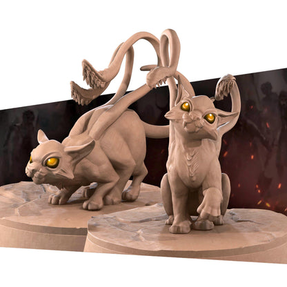 Displacer Kittens Set | TABLETOP SCALE | D&D Pathfinder TTRPG Miniature | Bite the Bullet