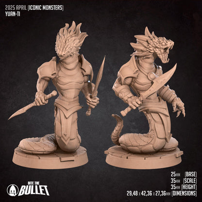 YuanTi | TABLETOP SCALE | D&D Pathfinder TTRPG Miniature | Bite the Bullet