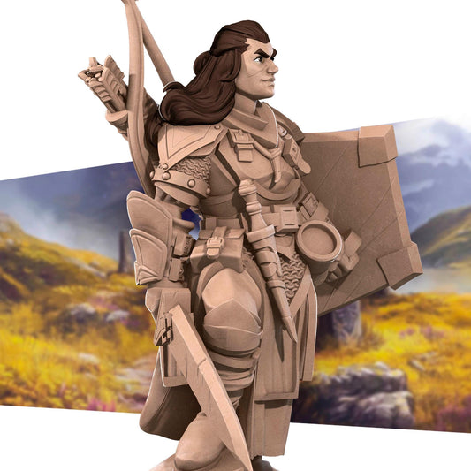 Human Fighter | TABLETOP SCALE | D&D Pathfinder TTRPG Miniature | Bite the Bullet