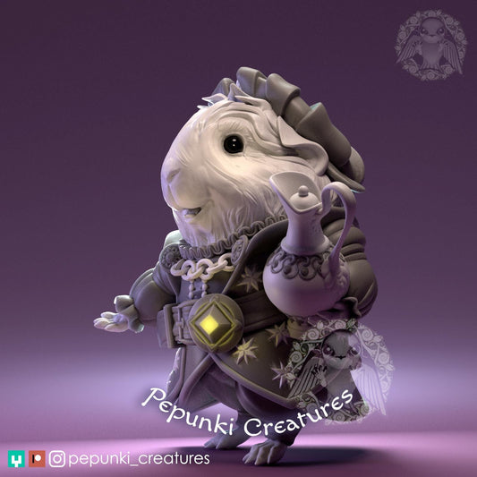 Guinea Pig Merchant | Tabletop or Display Scale | D&D Humblewood TTRPG Miniature | Pepunki Creatures