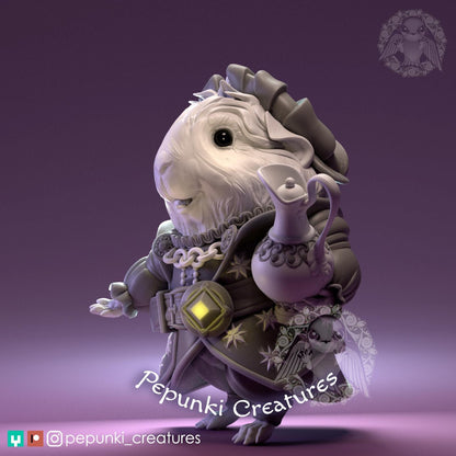Guinea Pig Merchant | Tabletop or Display Scale | D&D Humblewood TTRPG Miniature | Pepunki Creatures