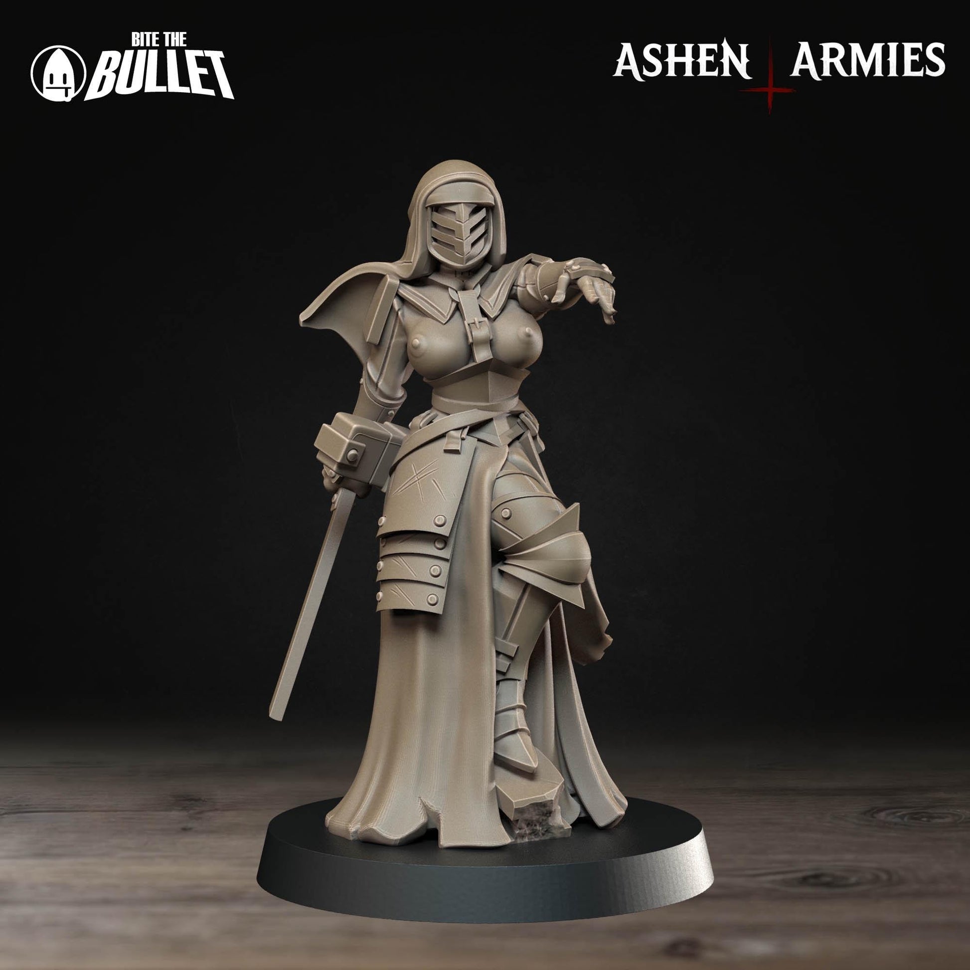 Exxotic Combat Medic, Sanctified Legion | Pinup SFW NSFW Model Miniature | Bite the Bullet