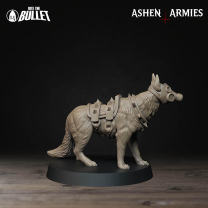 Sanctified Legion, Combat Dogs | TABLETOP SCALE | D&D Pathfinder TTRPG Miniature | Bite the Bullet