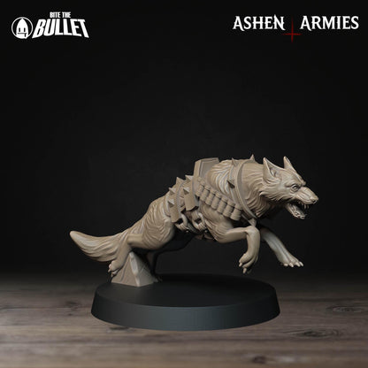 Sanctified Legion, Combat Dogs | TABLETOP SCALE | D&D Pathfinder TTRPG Miniature | Bite the Bullet