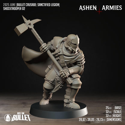 Sanctified Legion, Shocktroopers | TABLETOP SCALE | D&D Pathfinder TTRPG Miniature | Bite the Bullet