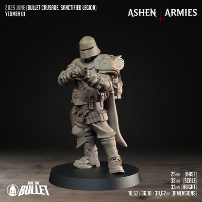 Sanctified Legion, Yeomen | TABLETOP SCALE | D&D Pathfinder TTRPG Miniature | Bite the Bullet