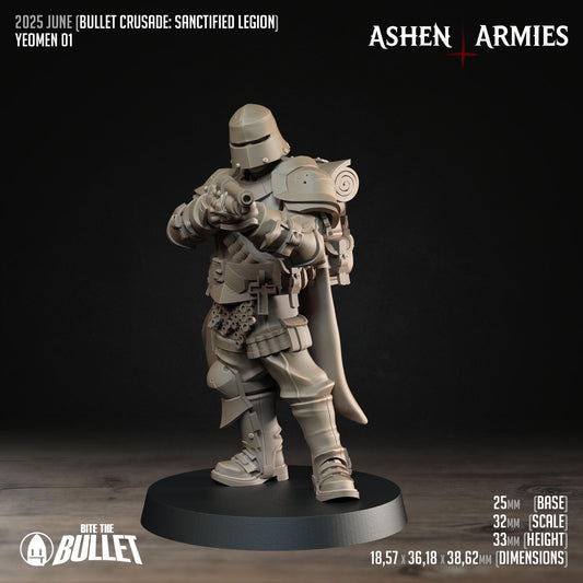 Sanctified Legion, Yeomen | TABLETOP SCALE | D&D Pathfinder TTRPG Miniature | Bite the Bullet