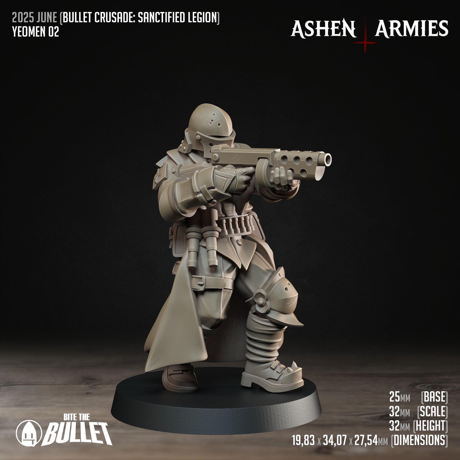 Sanctified Legion, Yeomen | TABLETOP SCALE | D&D Pathfinder TTRPG Miniature | Bite the Bullet