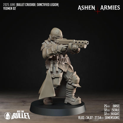 Sanctified Legion, Yeomen | TABLETOP SCALE | D&D Pathfinder TTRPG Miniature | Bite the Bullet