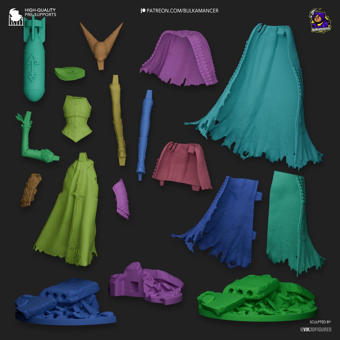 Artillery Witch, Trench Crusade | Resin Garage Kit Sculpture Anime Video Game Fan Art Statue | Bulkamancer Sculpts